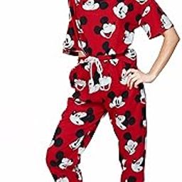 Women’s Mickey Mouse Printed Cotton Looper Tracksuit | Crop Top & Joggers set-picture-22