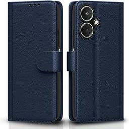 Pikkme Flip Cover Leather Finish | Inside TPU with Card Pockets | Wallet Stand and Shock Proof | Complete Protection Flip Case for Redmi 13C 5G(Blue)-picture-13