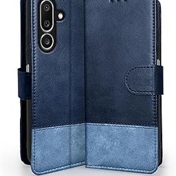 Pikkme Flip Cover for Samsung Galaxy M36 5G | Dual-Tone PU Leather Finish | Wallet Style & Stand | Magnetic Flip Case (Navy & Light Blue)-image-14