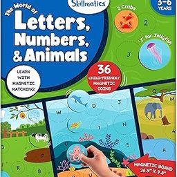Skillmatics Magnetic Matching Activity - Letters, Numbers & Animals, Preschool Learning Toy & Game for Kids, 35+ Magnetic Pieces, Gifts for Boys & Girls Ages 3, 4, 5, 6-image-4