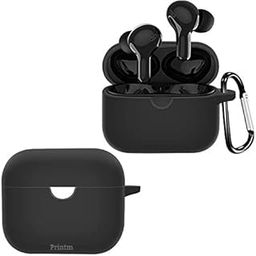 Printme™ Silicone Protective Cover Case for Noise Buds VS 102 Case Cover Earpods Case Cover (LED Visible) with Hook Keychain (Black)-image-24