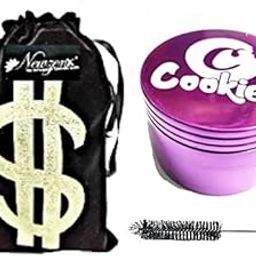Metal Herb Crusher Pink (50mm/4 Part Grinder) 2 Inch Weed Crusher Included Velvet Pouch & Accessories-image-79