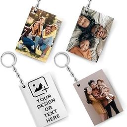 Personalised SUBLIMATION ENGRAVED(REVOLVING) Photo/Name Keychain Customised Photo Key Chain With Picture For Bike, Car, Home, Office (Multicolour 5.7X4.4 Cm) (Set of 4)-image-74