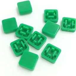 SHOKITECH Square Cap for 12x12x7.3mm Square Tactile Switch Green(Pack of 10)-25