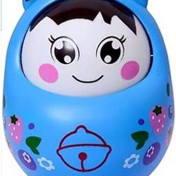 cosmobaby Premium Head Nodding Roly Poly Push and Shake Wobbling with Bell Sounds Tumbler Doll Toy for 3 Months & Above (Pack of 1) ISI Certified - (Multicolour- Colour May Vary)-25
