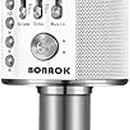 BONAOK Karaoke Microphone,3-in-1 Portable Bluetooth Handheld Karaoke Mic Speaker Machine Christmas Birthday Home Party for Android/iPhone/PC/Smartphone Karaoke Portable Systems(Q37 Space Gray)-14