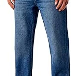 Mens Relaxed Fit Dark BlueDenim Pants-image-6