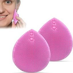 GLUN® Silicone Facial Cleansing Pad Facial Pores Blackhead Exfoliating Cleanser SPA Massager Brush Skin Cleansing Tools Pack of 2-image-48