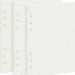 135 Sheets Planner Refill Paper 5mm Squared Inserts Paper A5 6 Holes Binder Grid Notepaper for Filofax Bullet Journals Diary (8.26x5.59 Inch)-image-5