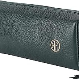 HAMMONDS FLYCATCHER Leather Utility Pouch - Multi-Use Genuine Leather Case for Pencils, Cosmetics, Stationery, Coins, Makeup Brushes - School & Office Organizer for Women & Men - Green-image-93