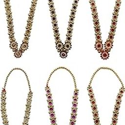 ARTISKRITI Multi Jarkan Mala for God Idol, Murti Garland Haar, Small Mala for Statue, Figurines, 17 cm, Set of 6-24