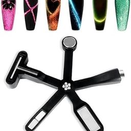 NPAH Nail Magnet Set, Super Strong 6-in-1 Cat Eye Magnet for Nails, Nail Magnet Tool for Velvet Gel Polish, Magnetic Nail Polish Wands for 9D Galaxy Cat Eye Nail Art Design (6 IN 1 NAIL MAGNET)-3