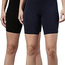 TWIN BIRDS Cotton Stretchable Solid Coloured Skinny Fit Knee Length Yoga/Cycling/Sports Shorts for Women-image-2