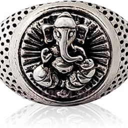 Vighna Vinashak Ganesha Ring in Pure Silver-image-9