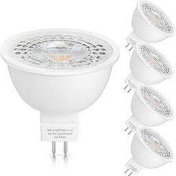 VRCT LED Bulbs 50W Halogen Equivalent, Warm White, 6W GU5.3 MR16 Spotlight Bulb, Non-Dimmable for Landscape, Recessed, Track Lighting Holder include(Pack of (MR16 5 Pcs+Holder)-image-30