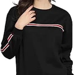 obaan Women Round Neck Sweatshirt-WOB786-Black-picture-48