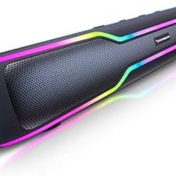 CrossBeats Blaze B50 (2025) Bluetooth 50W Soundbar Gaming RGB Light, AUX, BT, SD Card, USB &FM, 8 Hrs Playtime Fast Charge Sound bar Smart tv with Built-in mic, Speaker for Mobile, PC, Laptop - Black-picture-4
