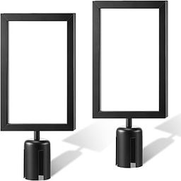 2PCS Stanchion Sign Holder (8.3 x 11.7 Inch), Iron A4 Portrait Top Stand Poster Display Frame Double Sided Frame Crowd Control Accessory Queue Management Tool for Crowd Control Sentry Stanchions-image-67
