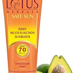 Lotus Herbals Sunscreen SPF 70 PA++ | Tinted | Instant Glow | Non greasy | Sweat & waterproof | All Skin Types | 60g-image-74