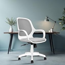 ROSE® Zaria Mesh Mid-Back Ergonomic Office Chair | Study Chair | Revolving Chair | Computer Chair | Work from Home (Pearl White)-picture-24