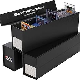 BCW QuickFold Card Boxes - Pack of 3 - Black - Magnetic Closure Card Storage Box | Holds 850 to 1200 Cards Each | Fits Toploaders and Magnetic Card Holders | Easy to Assemble-picture-31