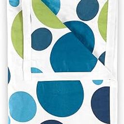 Divine Casa 100% Cotton All Season Reversible Dohar Single Bed Size | AC Blanket | Lightweight Bed Blanket (Emerald and Aqua, Geometric)| TC - 120-image-1