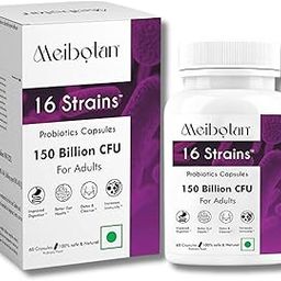 MEIBOTAN Probiotic Supplement 16 Strains 150 Billion CFU For Men & Women - Stimulates the immune system Digestion Immunity Support- 60 Veg Capsules Safe & Natural, 110 grams-13