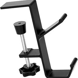 ZORBES® Underdesk Hook Hanger Metal Headphone Hanger Screw Mounted Aluminum Alloy Desk Dual-Hook Hanger Universal Adjustable Underdesk Organizer Hook for School Desk, Office Desk,-picture-26