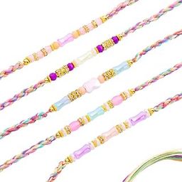 Premium Handcrafted Charming Set Of 5 Soft Hues Beaded Rakhi With Roli Pack For Raksha Bandhan - Rakhi For Brother, Bhai, Kids, Bhaiya, Cousins & Raksha Bandhan Gift-image-120