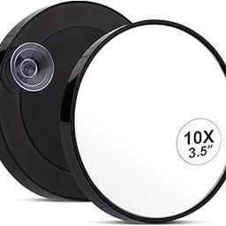 VIHM 10x Magnifying Mirror, Small Magnifying Mirror with 2 Suction Cup and Tweezers,Stick on Makeup Mirror with 10X Magnification for Travel, Makeup, Bathroom-50