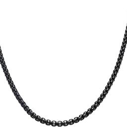 BLACK ROUND BOX - 3mm Chain Stainless Steel 20-24 inch Necklace for Men & Boys-image-6