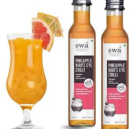 Swa Artisanal Syrups - Pineapple Bird's Eye Chili, 100% Natural, Combo Pack of 2 Makes 24-30 Drinks, Syrup for Cocktails / Mocktails / Kid's Lemonades / House Parties (250ml x 2)-image-66