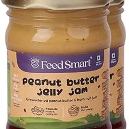 Feed Smart Peanut Butter Jelly Jam: 68% Unsweetened Peanut Butter & 32% Fresh Fruit Jam, Vegan | Protein-Packed | No Added Sugar | Perfect for Nutritious Snacking |125 gram | Pack of 2-image-70