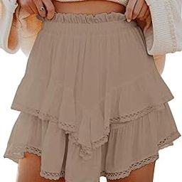 Casual Boho Ruffle Tiered Skorts for Women | High Waist Mini Skirts, Golf Tennis Crochet Shorts, Stylish & Comfortable-18