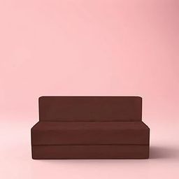 PumPum 2 Seater Sofa Cum Bed Velvet Fabric- Washable Cover- Size 3' X 6' Ft (Brown) Perfect for Home & Office for Guests-image-42