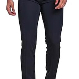 Men's Dark Navy Cotton Regular Fit Formal Trouser Pant with Smooth Texture and Comfortable Waistband for Business, Interviews, and Conferences, Made with Breathable Fabric for Lasting Comfort-picture-48