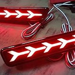 UBH Profession Of Quality Car Reflector LED Brake 6 Arrow Design Light for Bumper Rear/Back Drl with Wiring-25