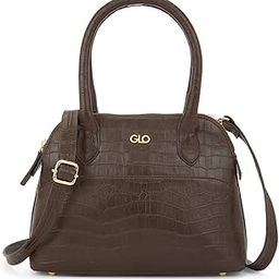 globus Women Brown Vegan Leather Animal Effect Handheld Bag With Detachable Strap-picture-29