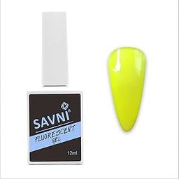Savni Professional Fluorescent Gel Nail Gel Polish UV/LED Cured Manicure Set 12ml (Lemon Green)-12