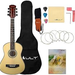 Vault Junior 30 Inch Acoustic Guitar for Kids with Truss Rod, Gig-Bag, Strings, Straps, Picks, String Winder, Polishing Cloth & E-Book - Natural Gloss-27
