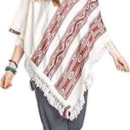 Hooded Poncho with Fringes, Vegan Wool Wrap, Handmade in India. Unisex-picture-25