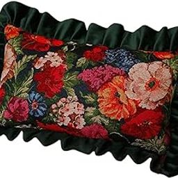 CALANDIS™ Vintage Floral Decorative Throw Pillow Washable for Bedroom Living Room Cafe Rectangular | Home Dacor-image-56