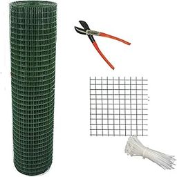 SAI PRASEEDA Pvc Coated Weld Wire Garden Fencing Iron Net With12Mm Anti Bird 5Feet/30Feet Netting Uv Stablized With 6 Months Guarantee Free 1 Cutter,100 Pvc Wire Tags, Green-16