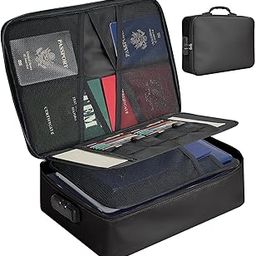 Home Office Travel Document Holder Bag Pouch with Password Lock Zipper File Storage Organizer Bag Waterproof Safe Pouch Bag (1Pcs)-image-59