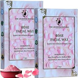 The Ayurveda Rituals- Rose Hair Removal Powder - 5 Minutes Painless Herbal Facial Hair Removal Wax Powder For Women | Organic Waxing Use at Home, No chemicals - No Irritation, No Skin rashes for Women & Girls - 100g (2 Pack)-image-44