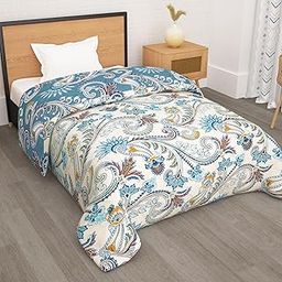 Story@Home Comforter Single Bed | 180GSM | 150 X 225 cm | Microfiber Blanket Single Bed | Reversible Dohar | Quilt | Single Duvet | Dusty Blue Blanket | Floral Pattern | Perfect for Festive Gifting-image-78