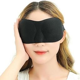 ANSIJA sleeping Travel eye mask Masks for Men Women Girls Boys Kids & Night Sleep Eye black 3D Cotton Cover Super Soft & Smooth -black(multicolor)-35