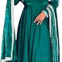 Women's Fandy Silk Embroidered Anarkali Kurti Gown with Dupatta Set-image-88