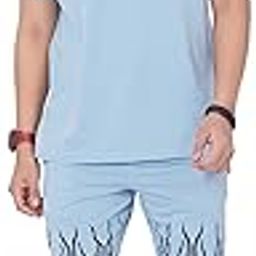 Cotton T-Shirt and Shorts Set for Men,Night Wear for Men,Men's Pyjama Set 114-picture-49