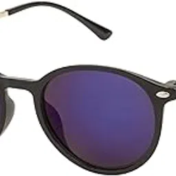 arzonai Parker Oval Shape Black-Blue Mirrored UV Protection Sunglasses For Men & Women [MA-302-S2 ]-picture-27